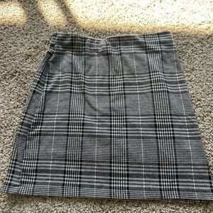 Divided Black and White Checkered Mini Skirt
